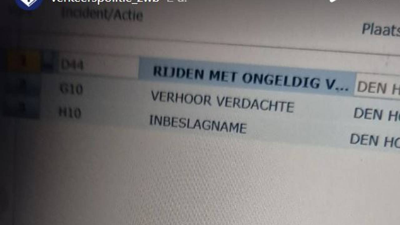 Foto: Instagram verkeerspolitie Zeeland-West-Brabant