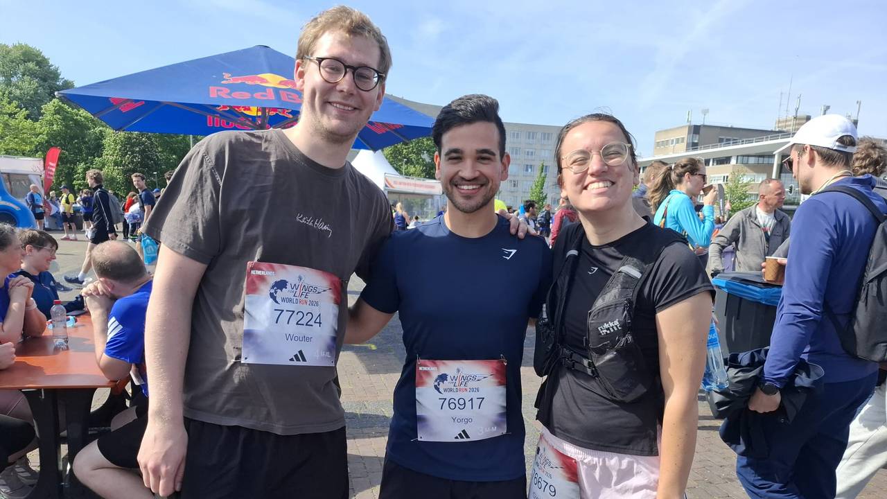 Wouter, Yorgo en Gwen doen mee aan de Wings for Life Run (foto: Leon Voskamp).