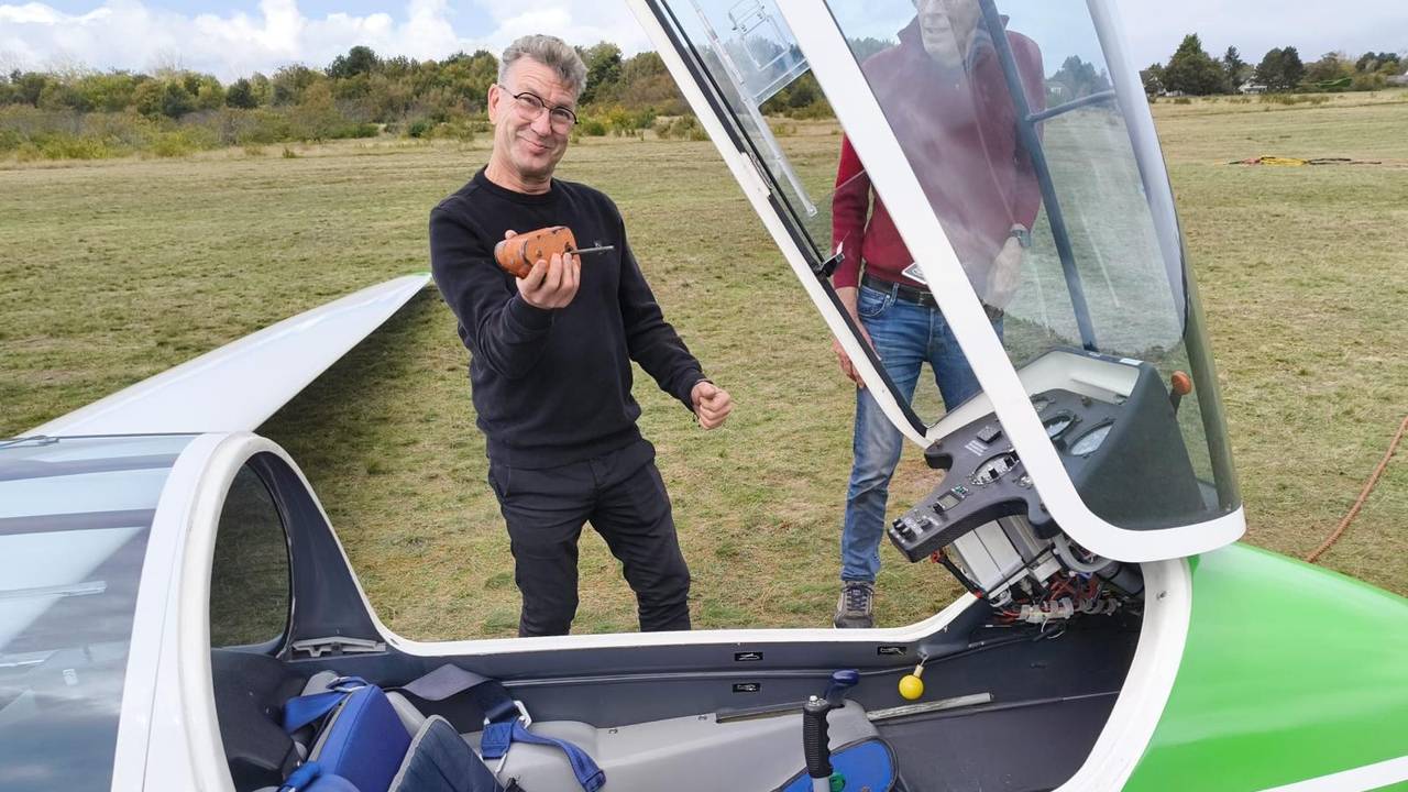Peter Mink verbrak het Nederlands record zweefvliegen (foto: Eigen beeld).