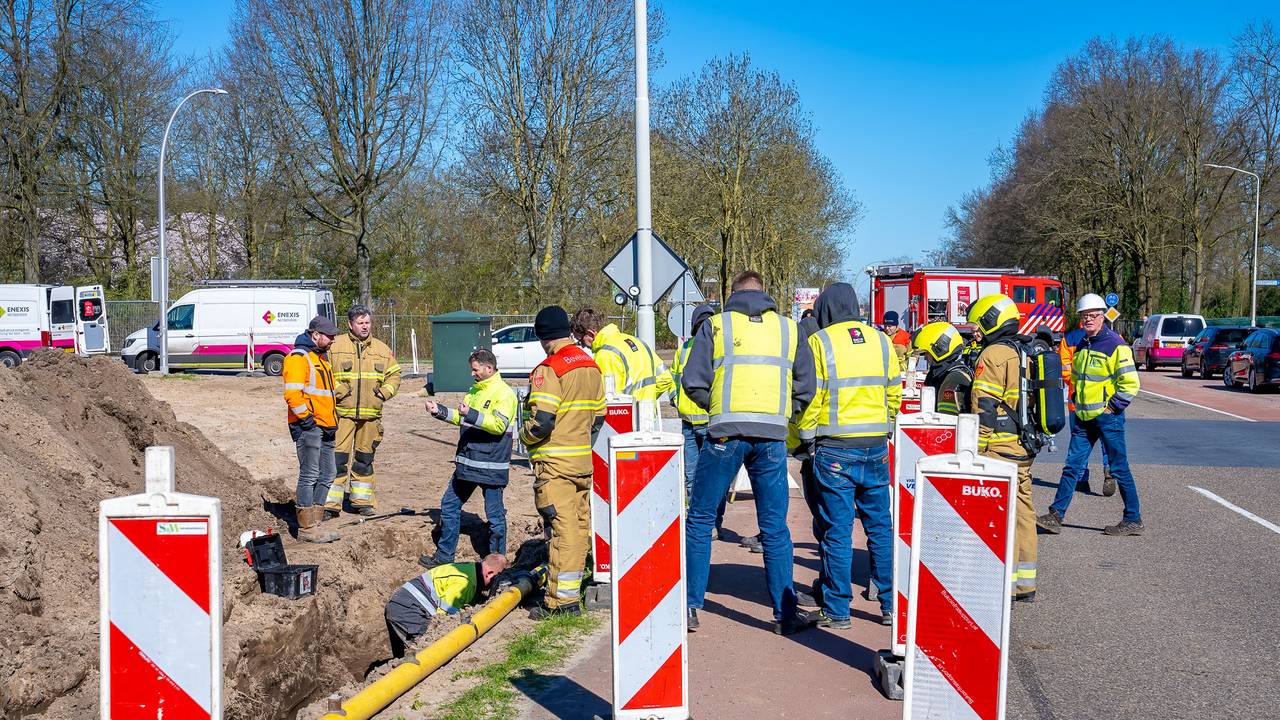 Het gaslek ontstond aan de Wolput in Vlijmen (foto: Iwan van Dun/SQ Vision).