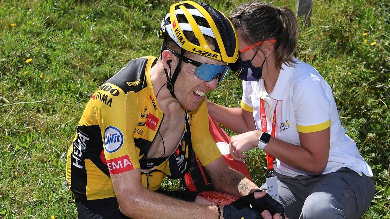 Steven Kruijswijk gevallen in de Dauphiné.