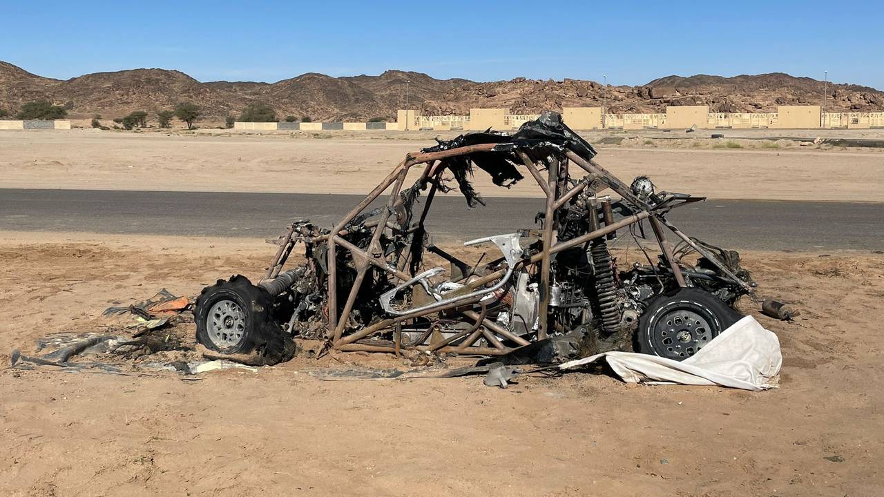 De uitgebrande buggy van Jan-Willem van Mourik