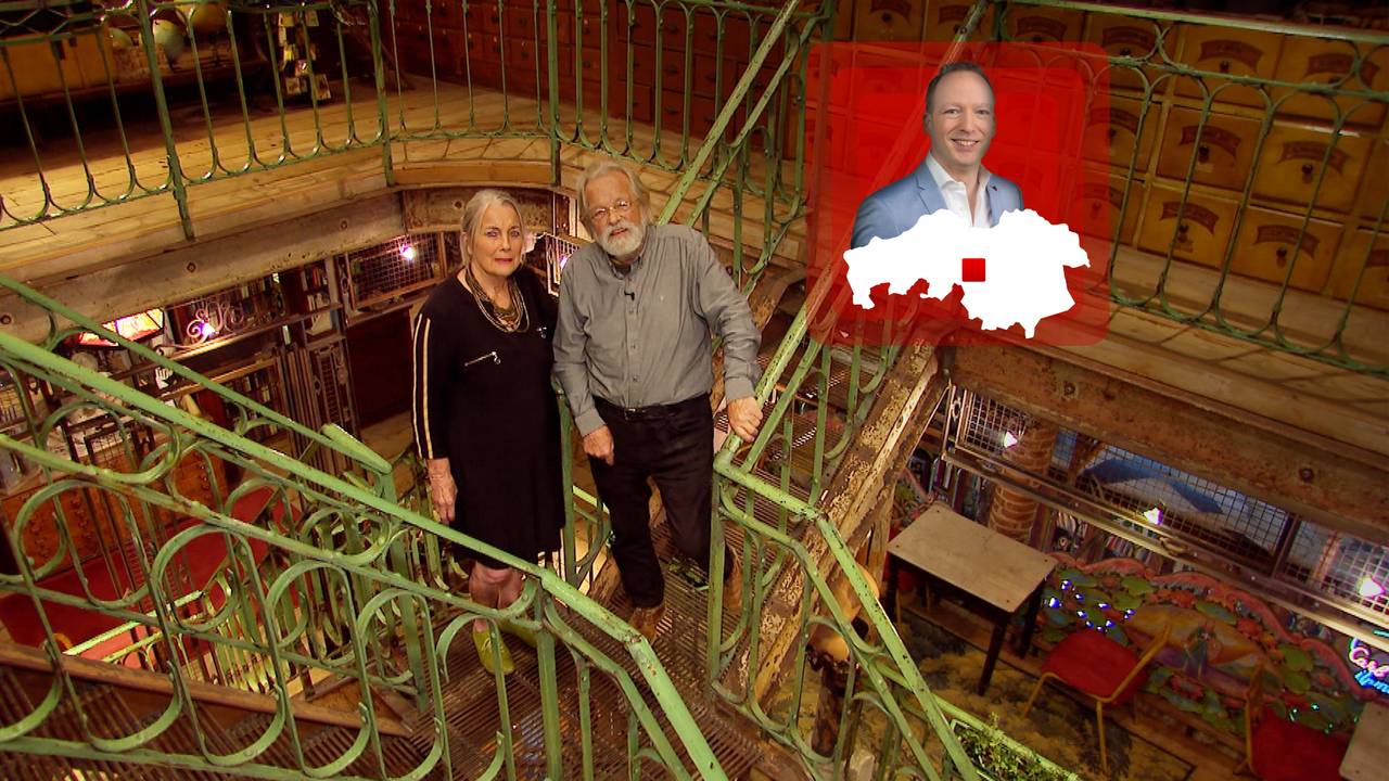 Angèle en Marcel van Riel in hun 'Monument van Riel' (foto: Rick Leenes).