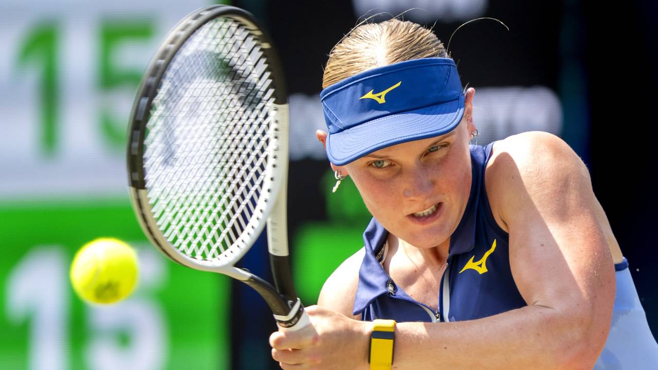 Lamens tijdens de kwartfinale van het grastoernooi van Rosmalen (foto: ANP).