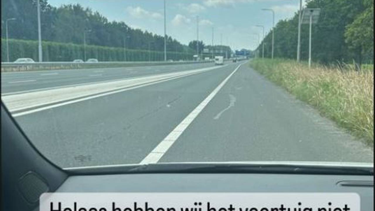 De politie postte enige naast naast de A2 bij Best (foto: Instagram politie Best-Oirschot).