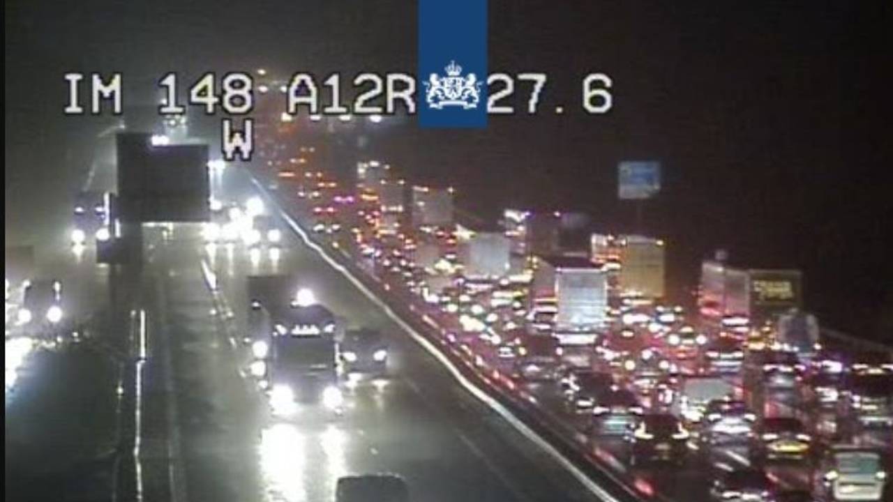 Het was vanochtend erg druk op de Nederlandse snelwegen (foto: X/Rijkswaterstaat Verkeersinformatie).