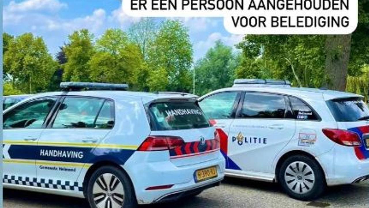 De drie slapers werden aangesproken door handhavers, agenten hielden een betrokkene aan (foto: Instagram handhaving Helmond).