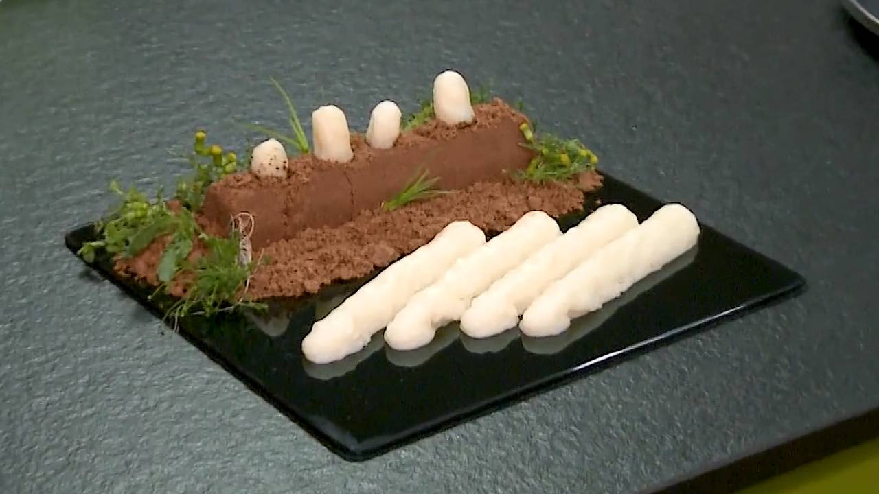 Met de geprinte asperges zijn vervelende sliertjes voorgoed verleden tijd.