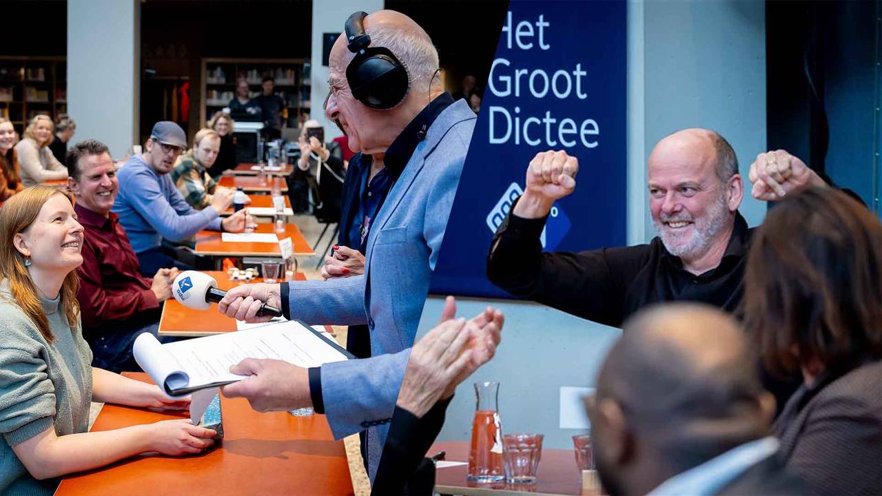 Suzanne en Frank mochten zich de grote winnaars van het dictee noemen (foto: ANP).