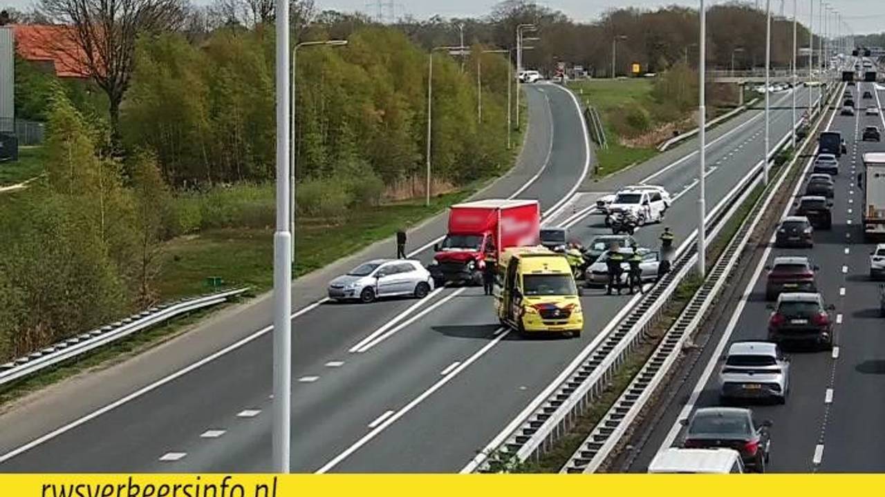 Ongeluk op A58 (foto: Rijkswaterstaat). 
