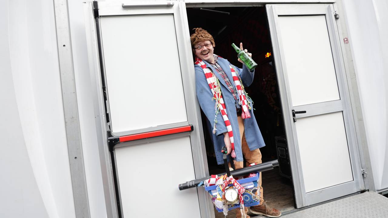 Lamme Frans vlak voor zijn optreden bij 3 Uurkes Vurraf (foto: Lobke Kapteijns).