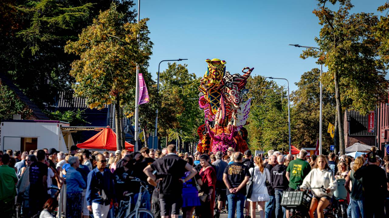 Het publiek kijkt naar de wagen van Buurtschap Helpt Elkander (foto: Eye4images B.V. / Marcel van Dorst).