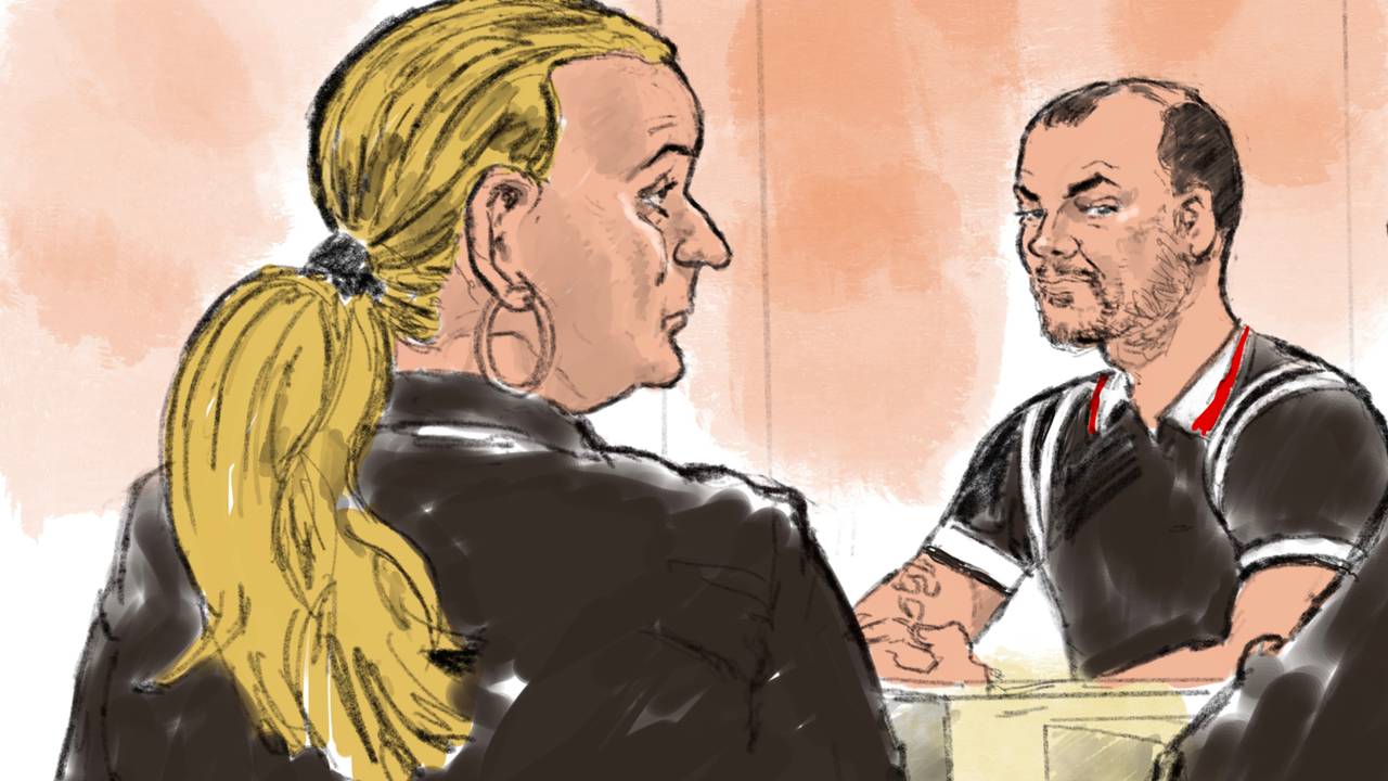 Verdachten Wanda en Nicky op een eerdere zitting (tekening Aloys Oosterwijk/ANP)