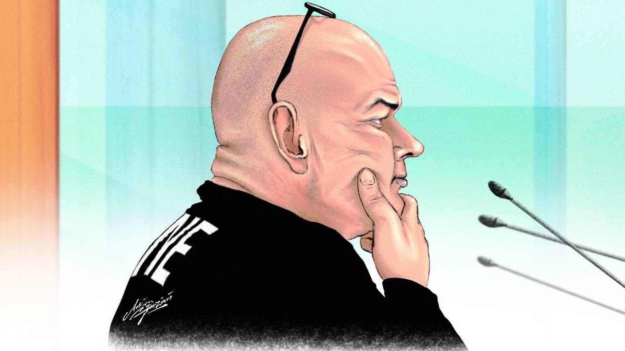 Verdachte Eduard F. (tekening: Adrien Stanziani)