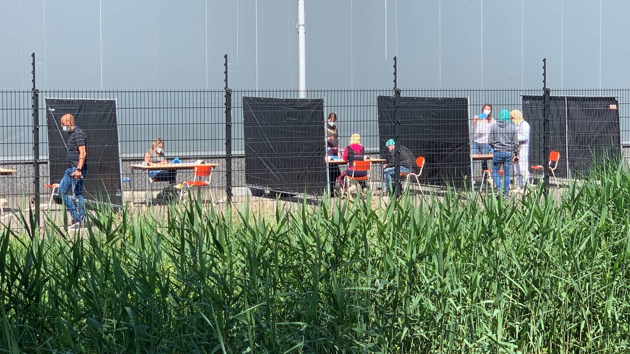 Coronatesten bij Van Rooi Meat in Helmond (foto: Eva de Schipper).