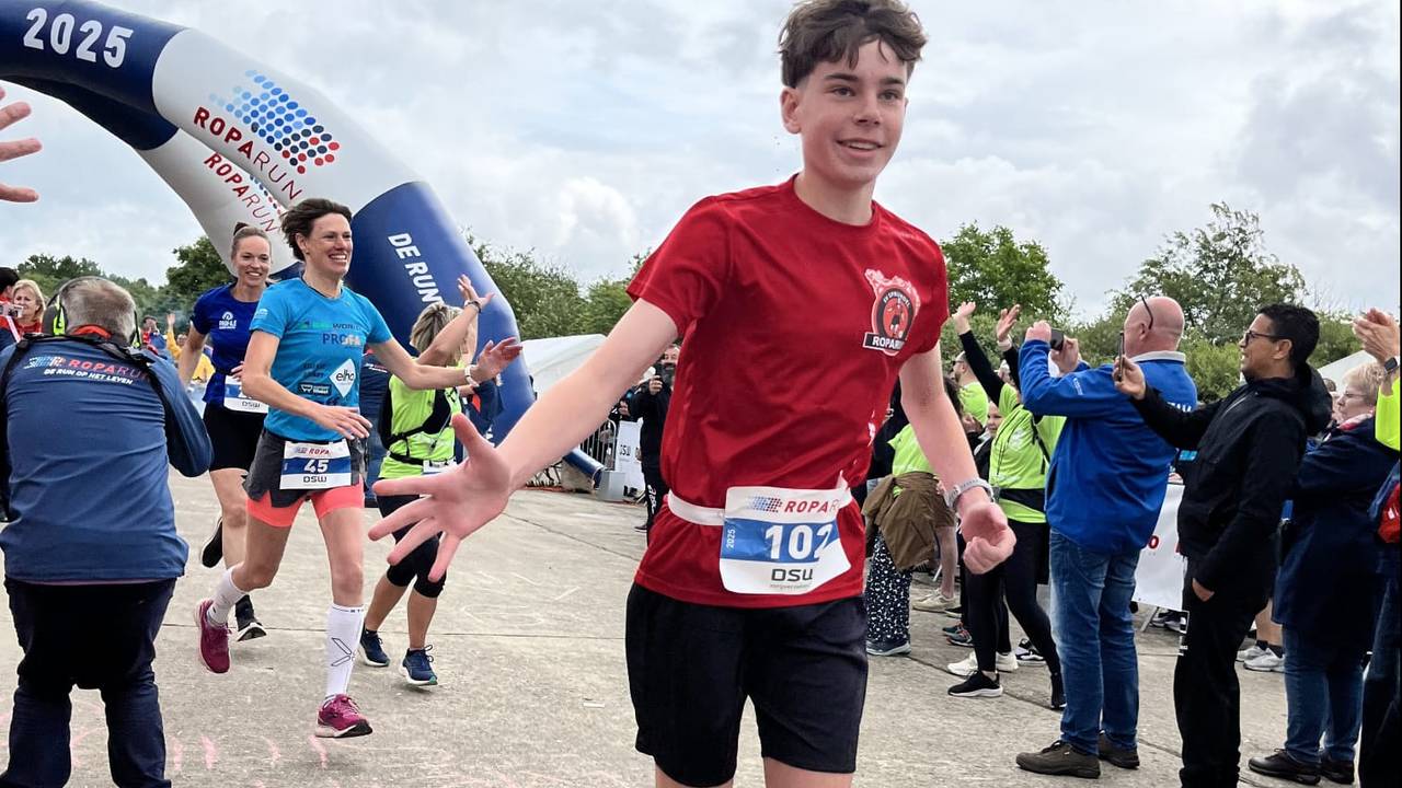 Jelle rende mee aan de roparun voor zijn overleden ouders (privéfoto).