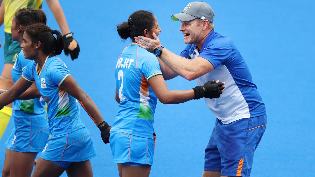 Sjoerd Marijne with India in 2021 at the Olympic Games