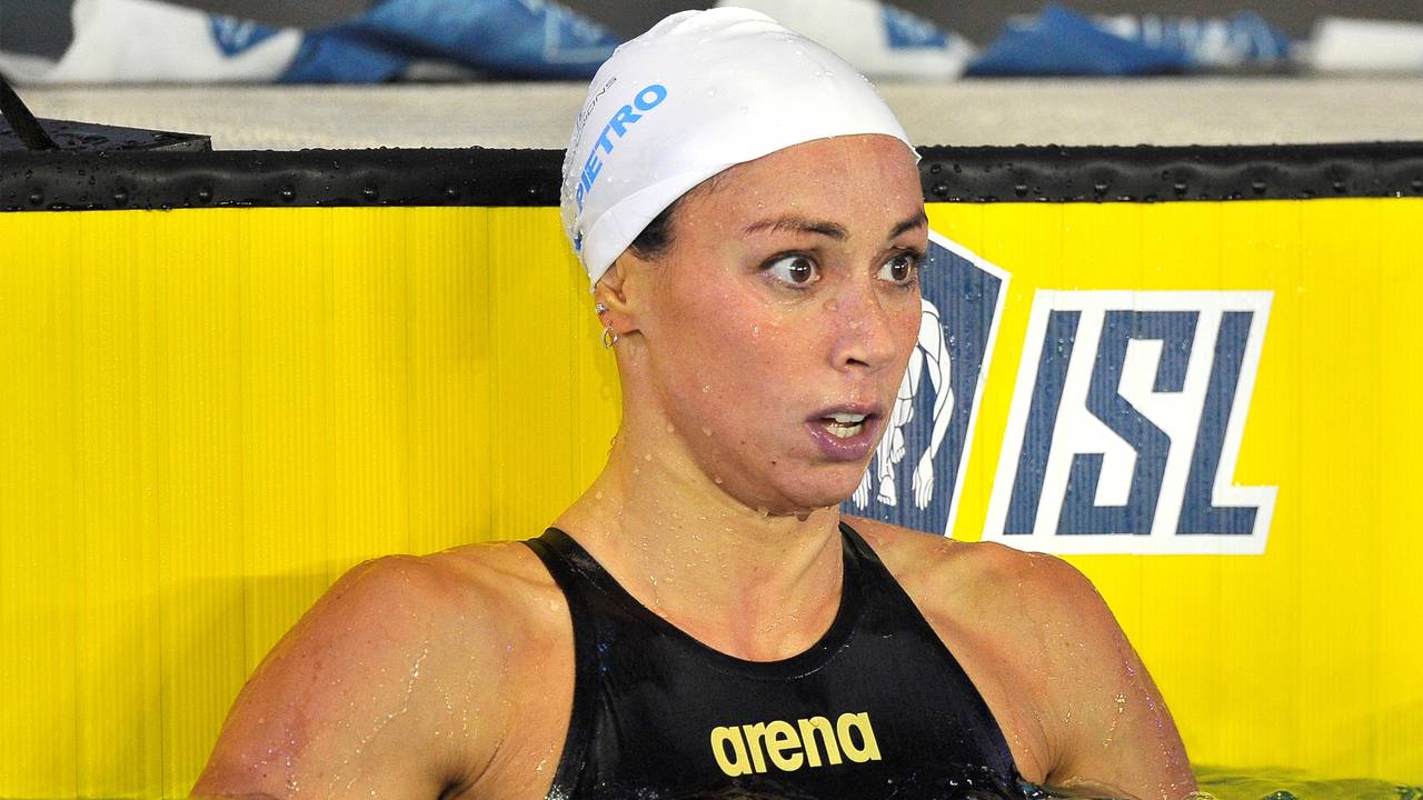 Silvia di Pietro Silvia een Italiaanse zwemster bij een ISL-wedstrijd in Napels eerder dit seizoen