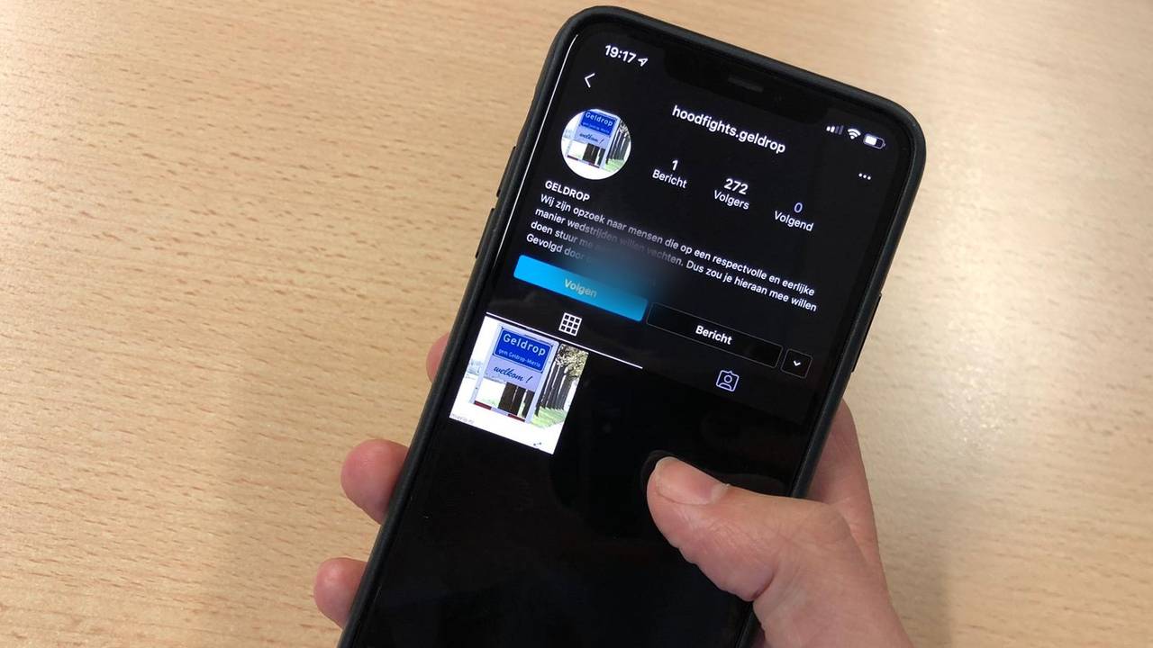 Het Instagram-account Hoodfights.Geldrop (foto: Omroep Brabant).