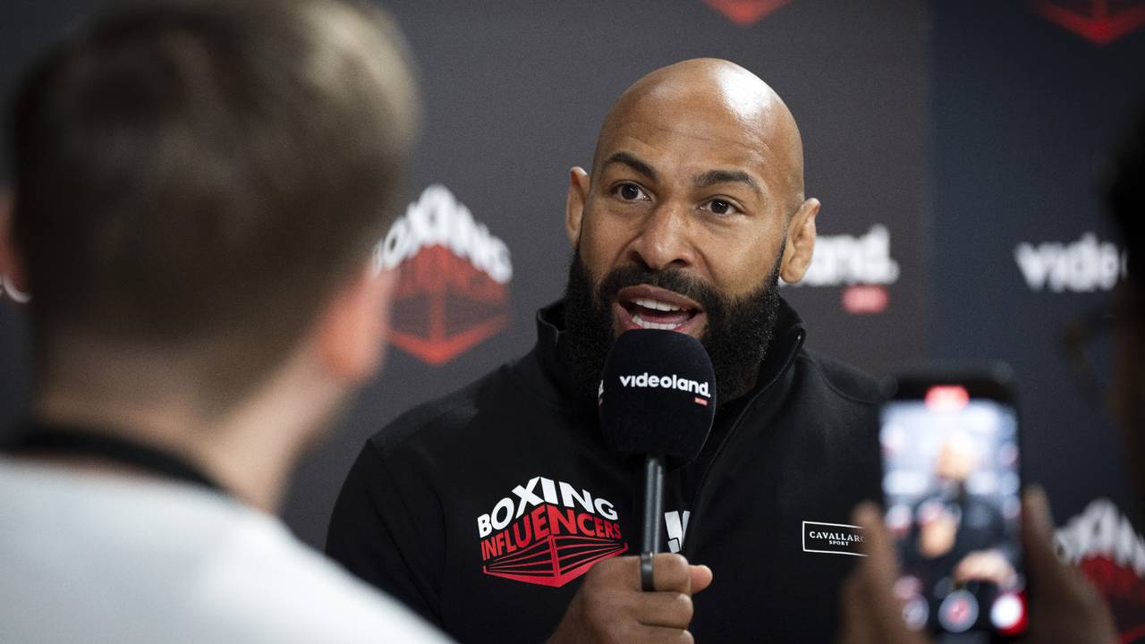 Roy Meyer bij een persconferentie van Boxing Influencers (foto: ANP, Jeroen Jumelet)