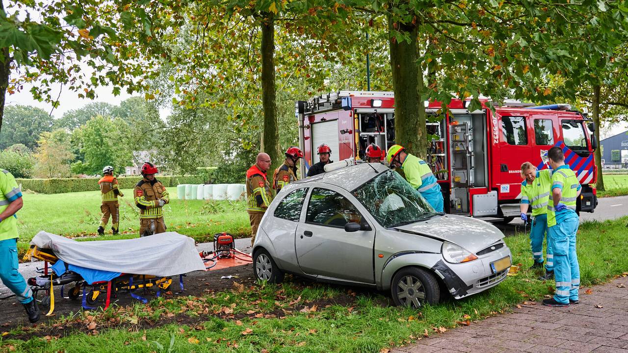 Bij het ongeluk op de Lange Bunder in Bavel was geen ander verkeer betrokken (foto: Tom van der Put/SQ Vision).
