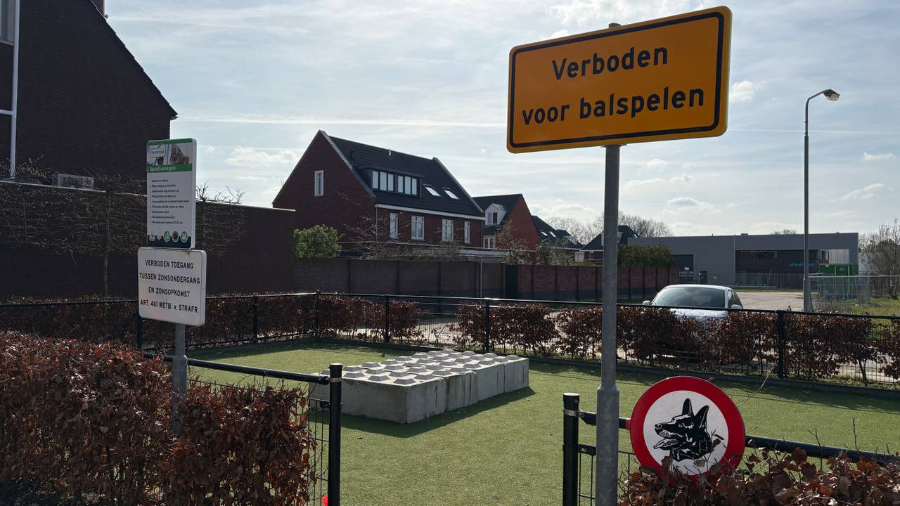 Betonblokken op pannaveldje in Oisterwijk (foto: Omroep Brabant). 