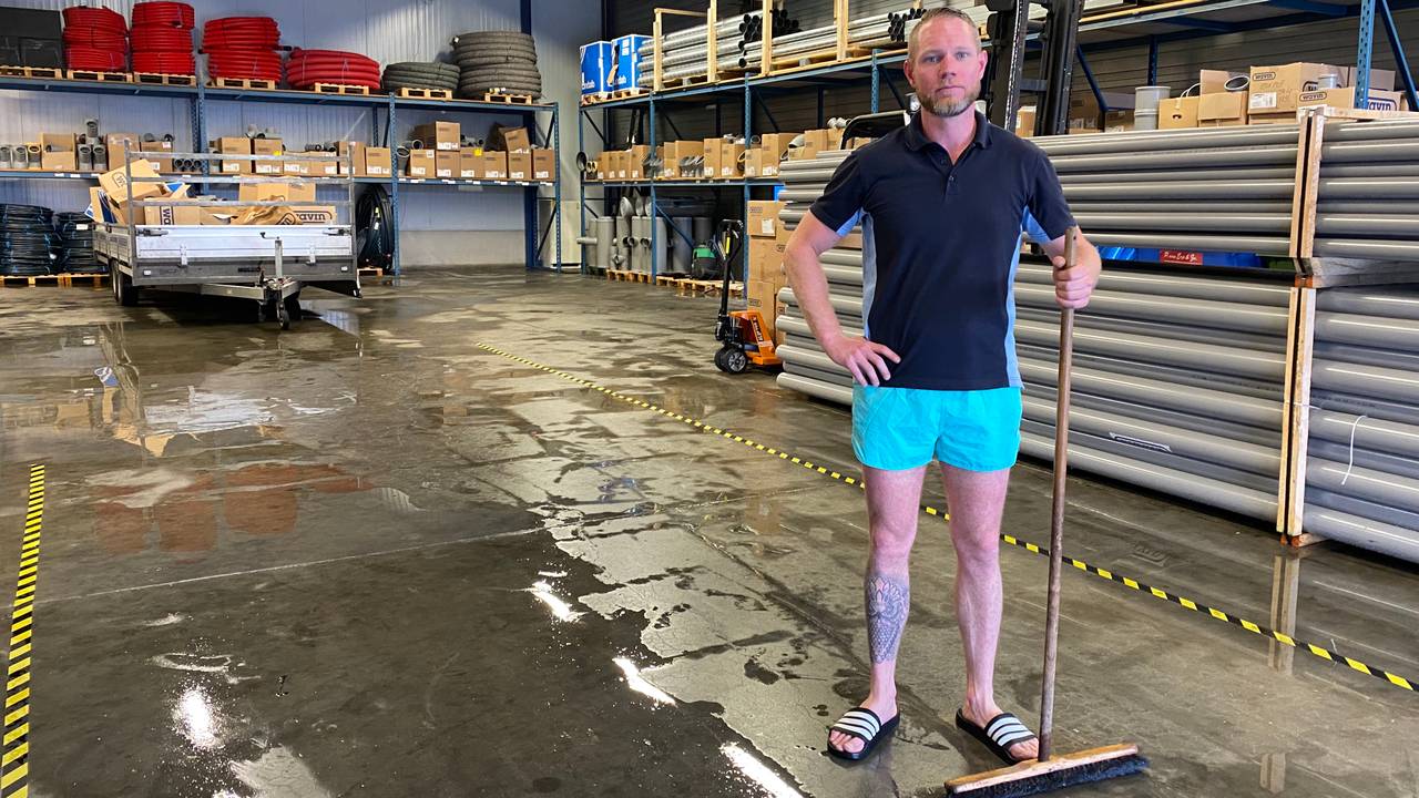 Johan kon het water niet buiten houden.