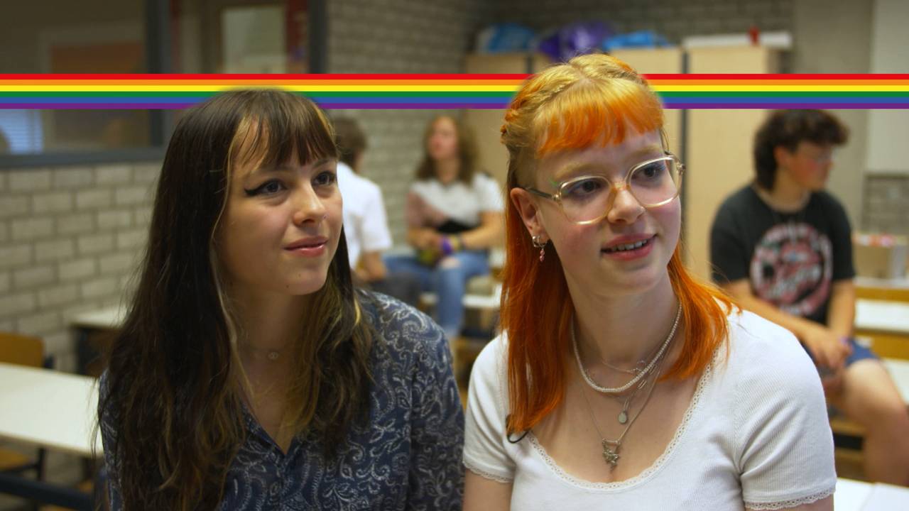 Indy (l) en Quinte (r) zetten zich in voor LHBTQ+-leerlingen.