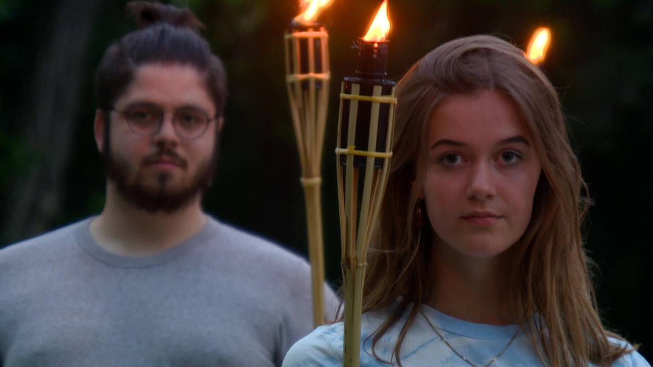 Fakkels in het openluchttheater in Uden.