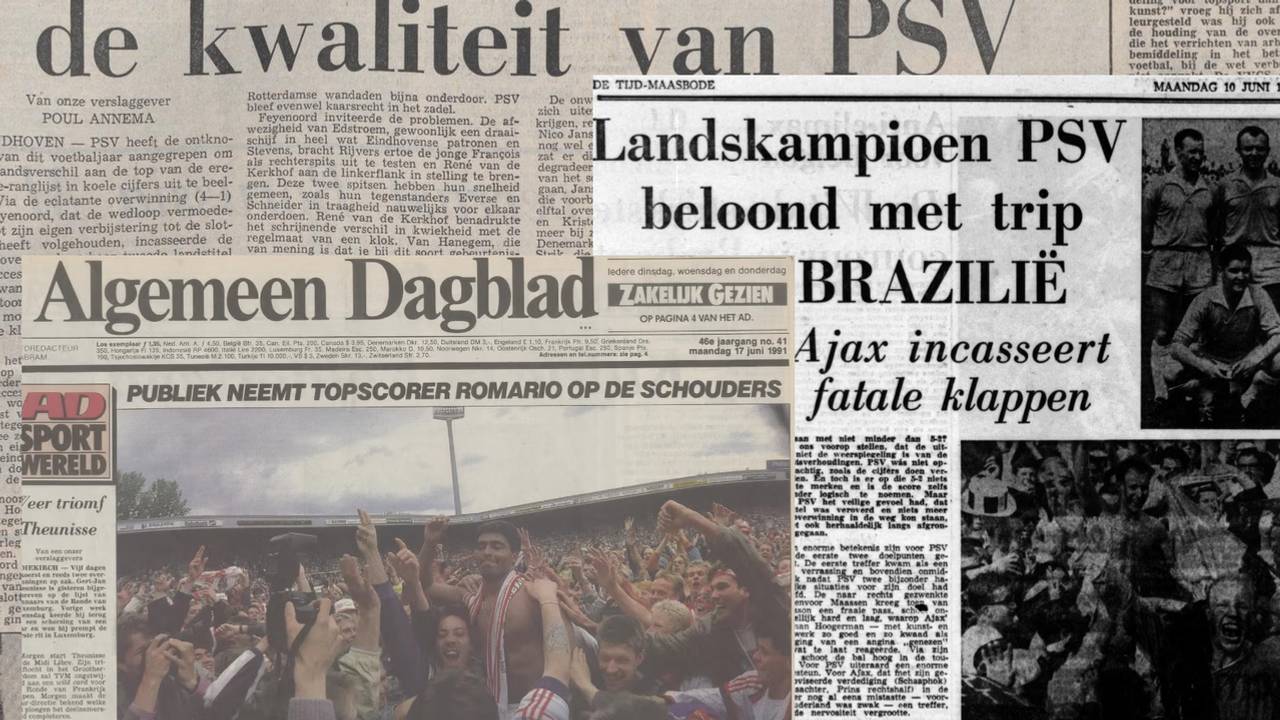 Collage: Delpher – De Tijd De Maasbode, Algemeen Dagblad De Volkskrant