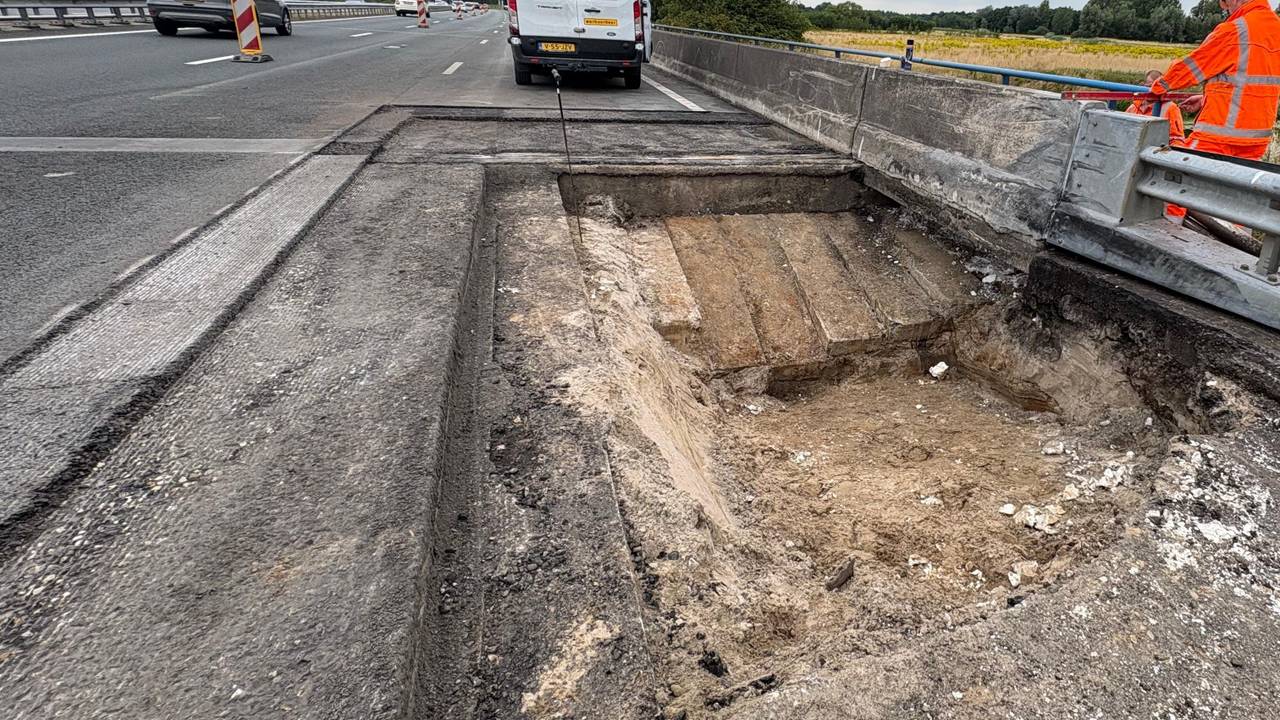De A2 bij Boxtel-Noord wordt aangepakt (foto: X/Rijkswaterstaat Verkeersinformatie).
