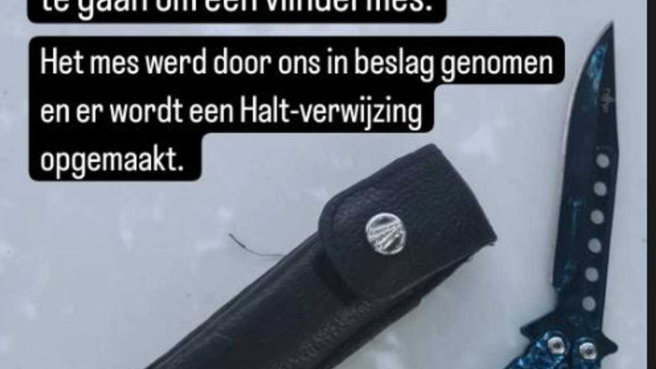 Het vlindermes is in beslag genomen (foto: Instagram politie Eindhoven).