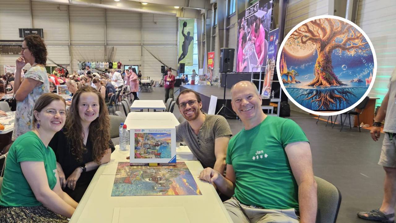 Jan en zijn dochters Inge en Maartje en schoonzoon Jim (foto: Jan Sinor).