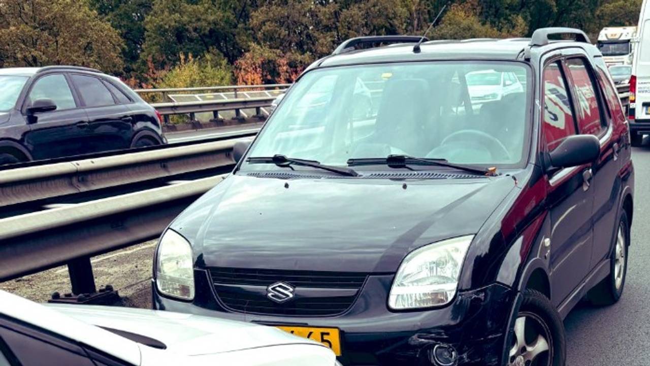 Een beeld van de situatie op de A67 (foto: weginspecteur Robert).