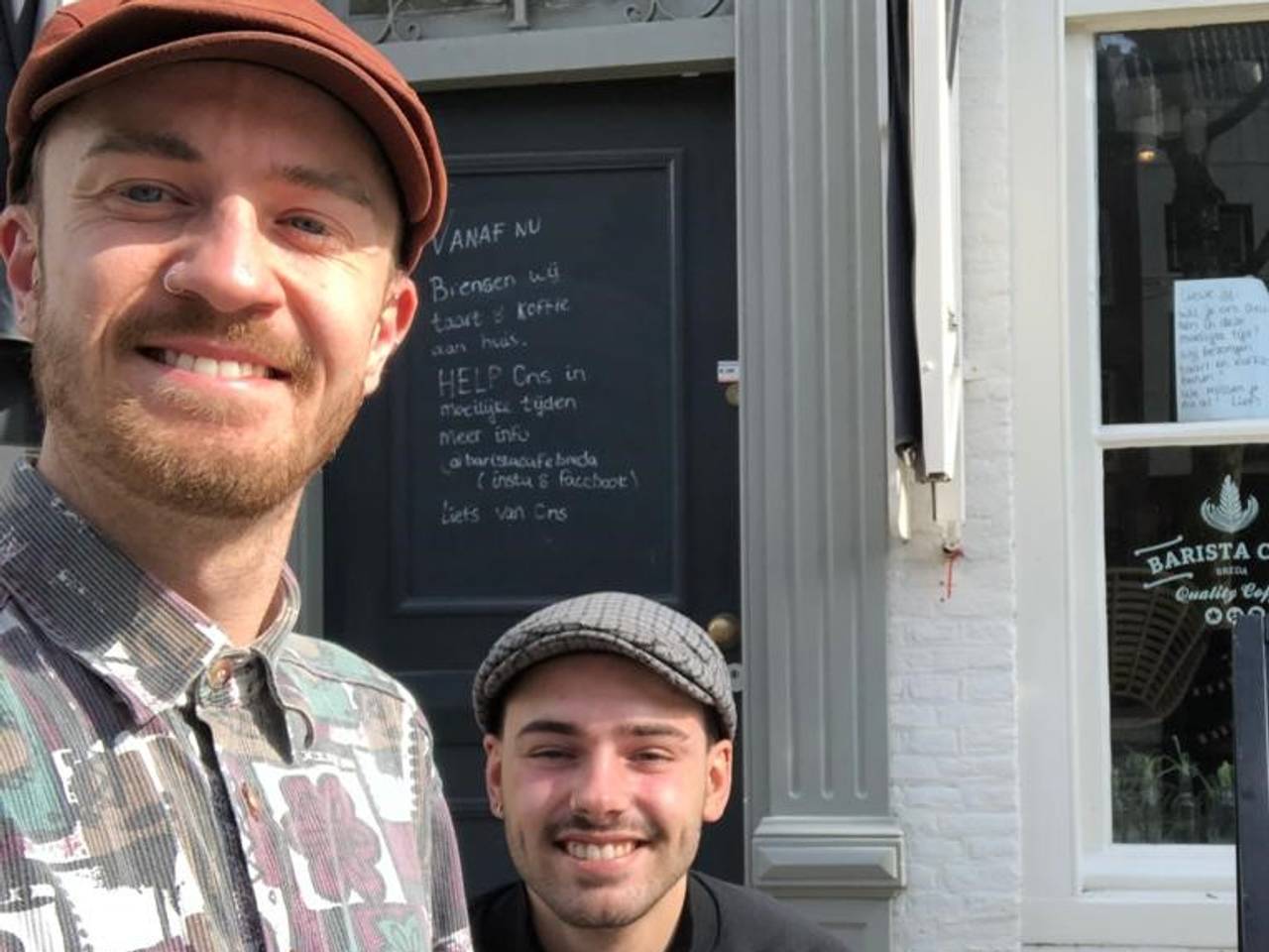 Eigenaars Roy Mossink en Rein Baartmans van Café Barista in Breda.