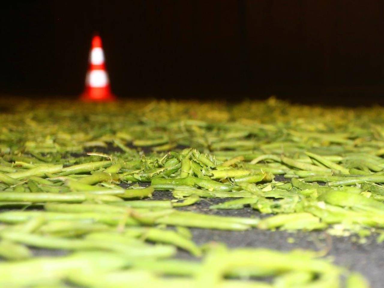 De A65 was woensdagnacht bezaaid met sperziebonen