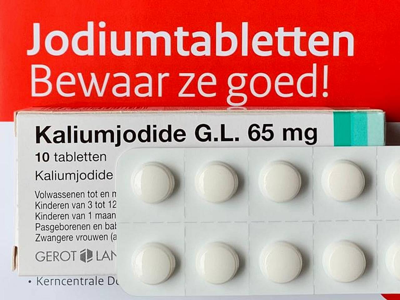 De jodiumtabletten die in 2017 werden verstrekt. 
