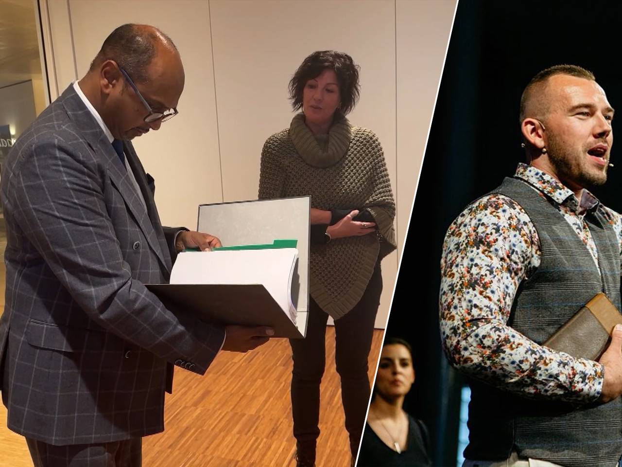 Wethouder Sheikkariem werpt een eerste blik op de petitie. (Foto: Omroep Brabant / Frontrunners Ministries)