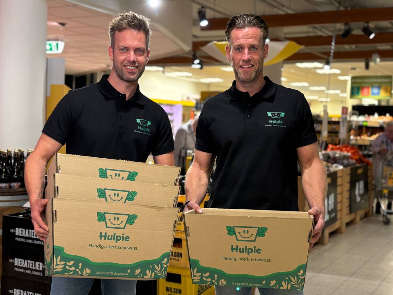 Broers willen supermarkten veroveren met duurzame boodschappendoos ‘Hulpie'