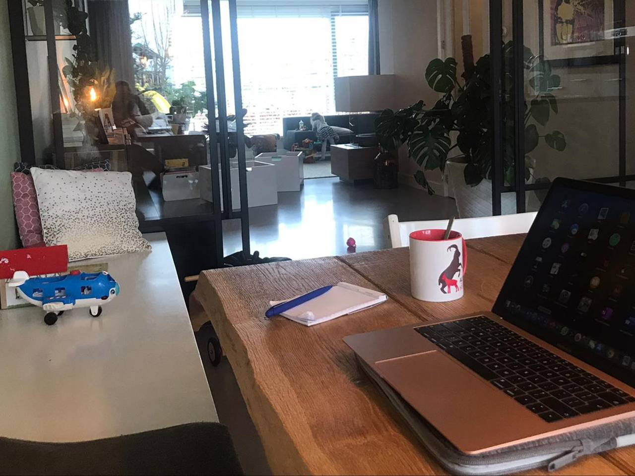 Thuiswerken aan de keukentafel (foto: Lieneke de Jongh)