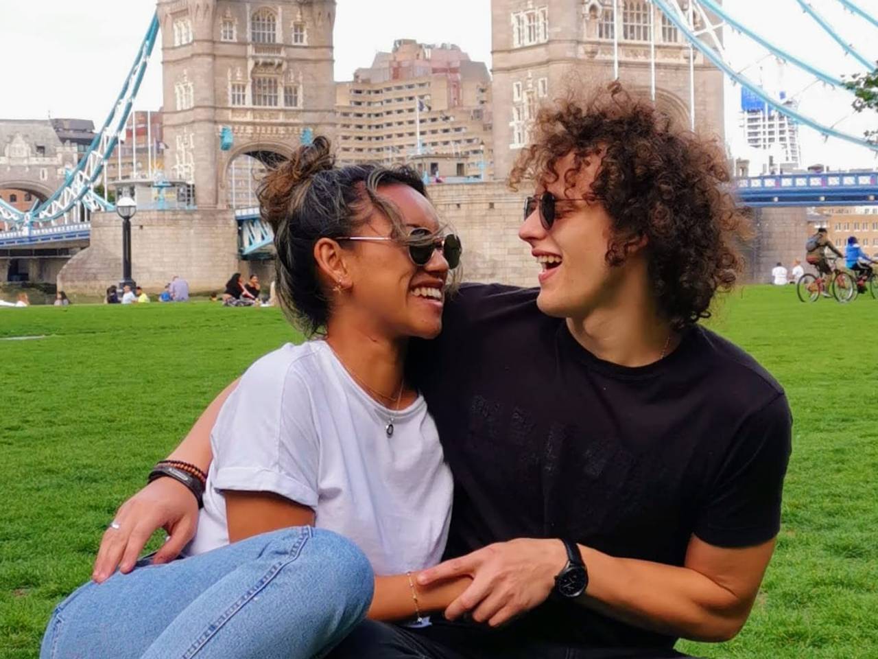 Tionne en Joep op citytrip in Londen (foto: Privé).
