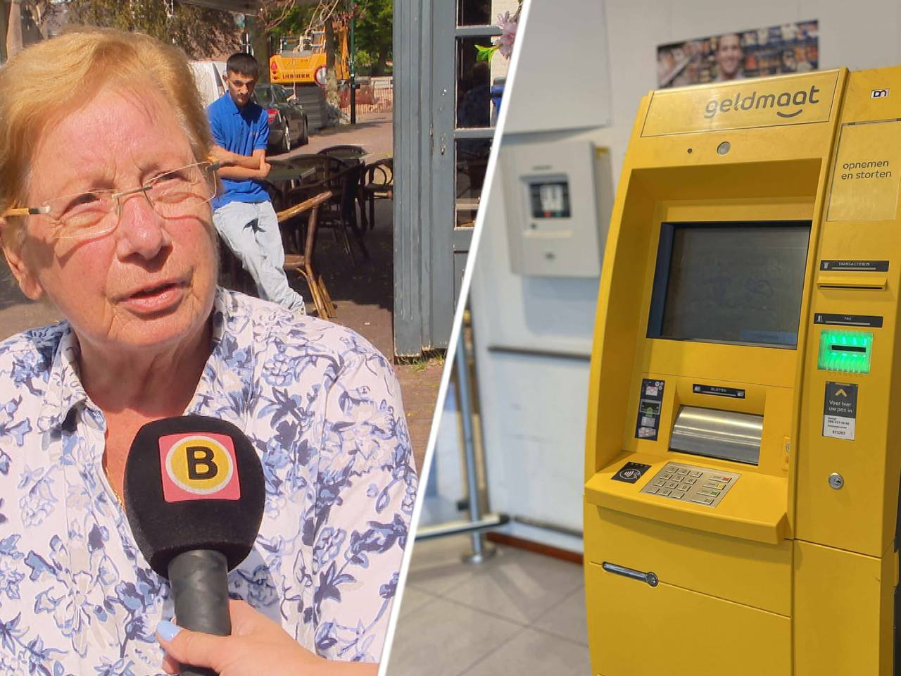 Paula Heijl vindt het absurd dat ze alleen nog in de supermarkt contant geld kan pinnen (foto's: Omroep Brabant).