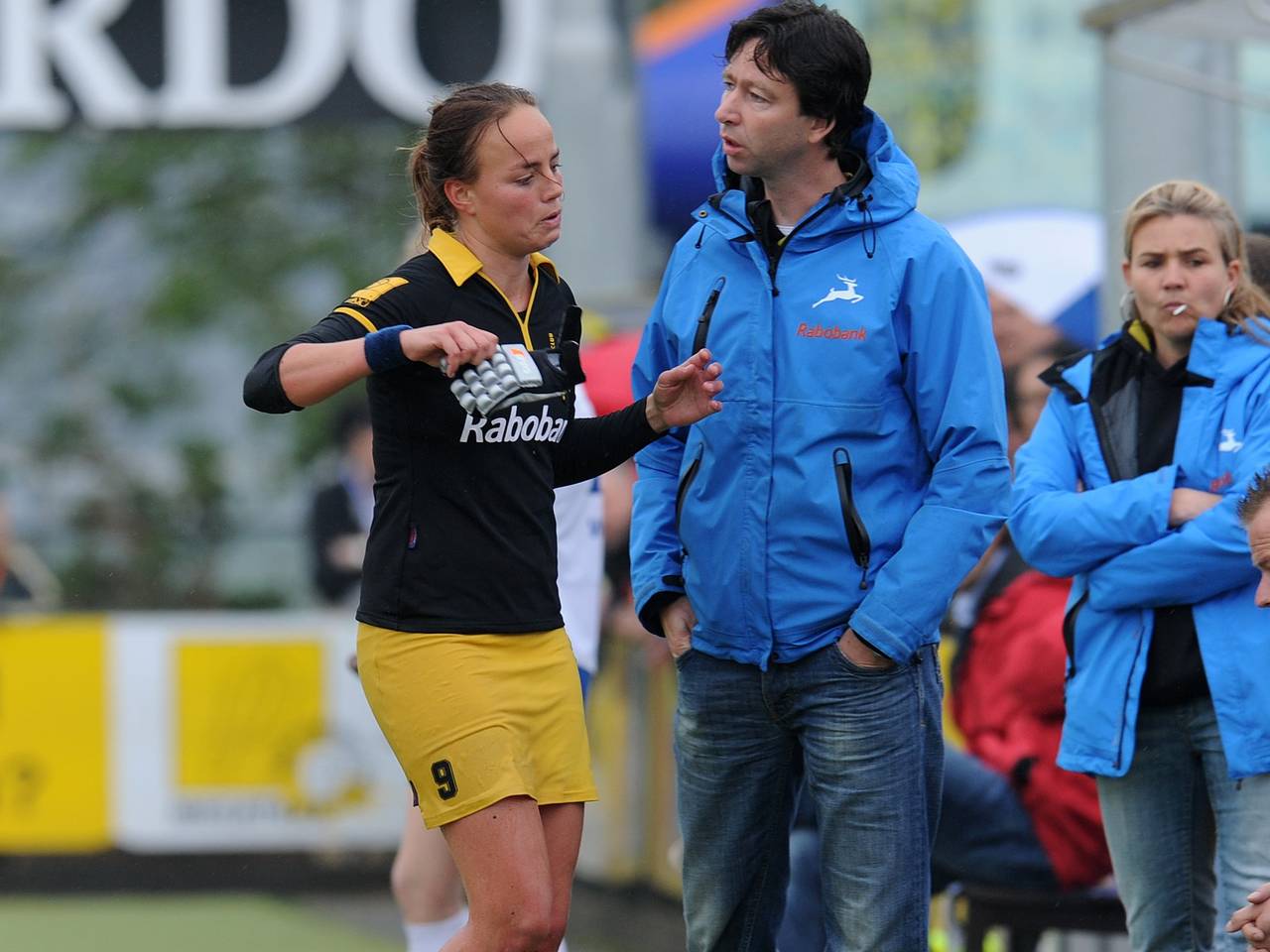 Maartje Paumen en Raoul Ehren in de play-offs van zijn eerste seizoen als hoofdcoach.