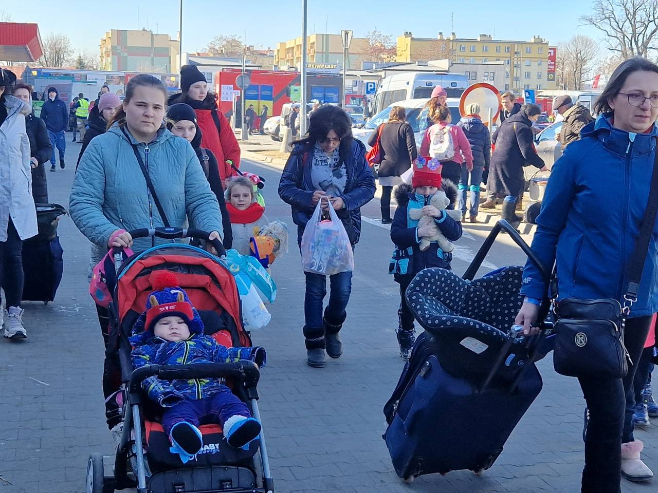 Oekraïners op de vlucht ( foto: Noël van Hooft)