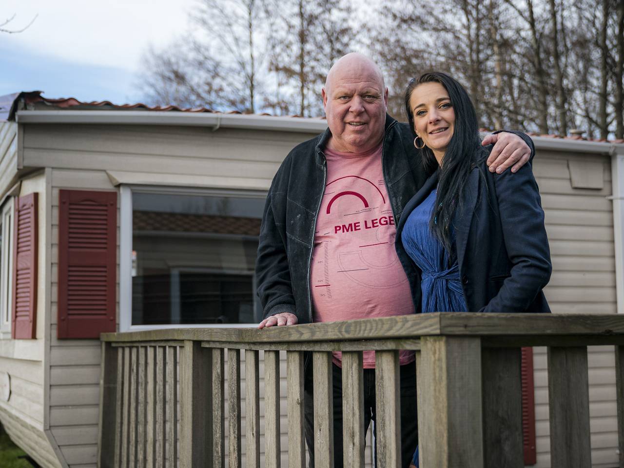 Peter Gillis en Nicol Kremers op vakantiepark Prinsenmeer (foto: ANP).