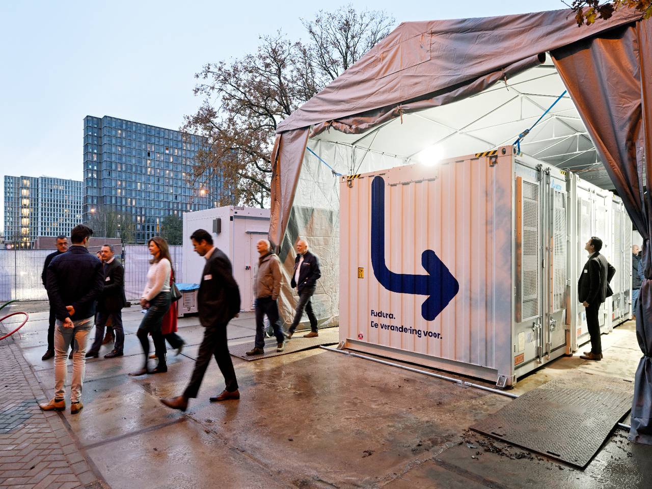 De mega-batterij op de campus van de TU Eindhoven (Foto: TU/e, Bart van Overbeeke).