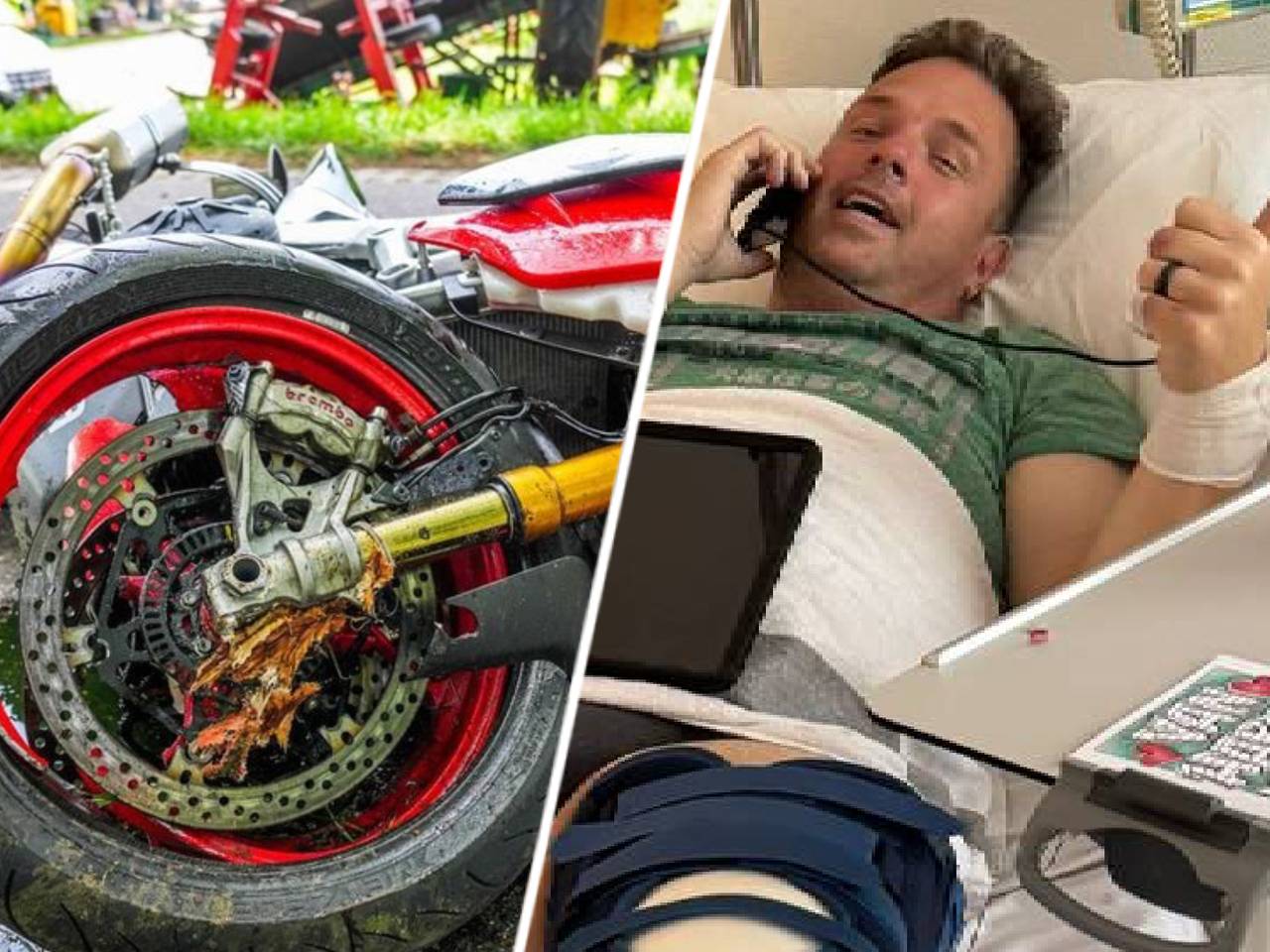 Bart in het ziekenhuis (privéfoto's).