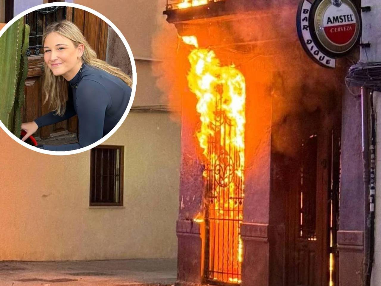 De vlammen slaan uit het huis van Laura (Foto: Laura van Casteren.)