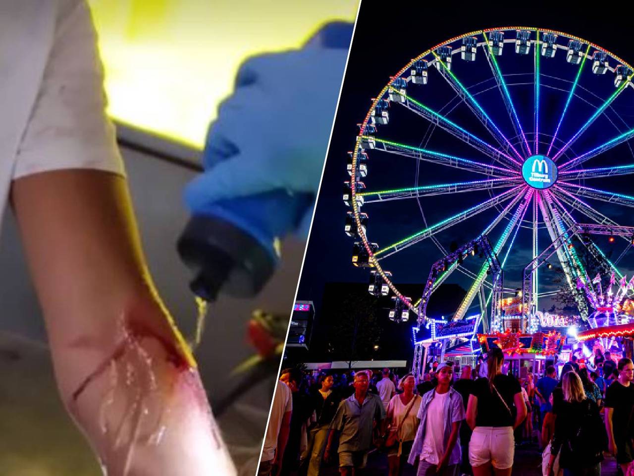 Een man is gestoken op de kermis (foto's: politie Tilburg/Eye4images).