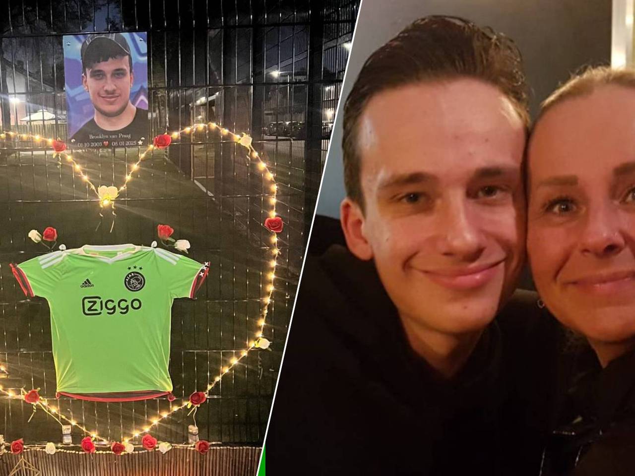 links: een gedenkplek voor Brooklyn / rechts: Diana met Brooklyn (foto: privéarchief).